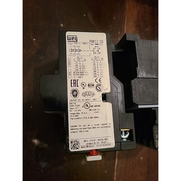 WEG RW17-1D thermal overload + CWC09 reverse contactor parts - Picture 2 of 5
